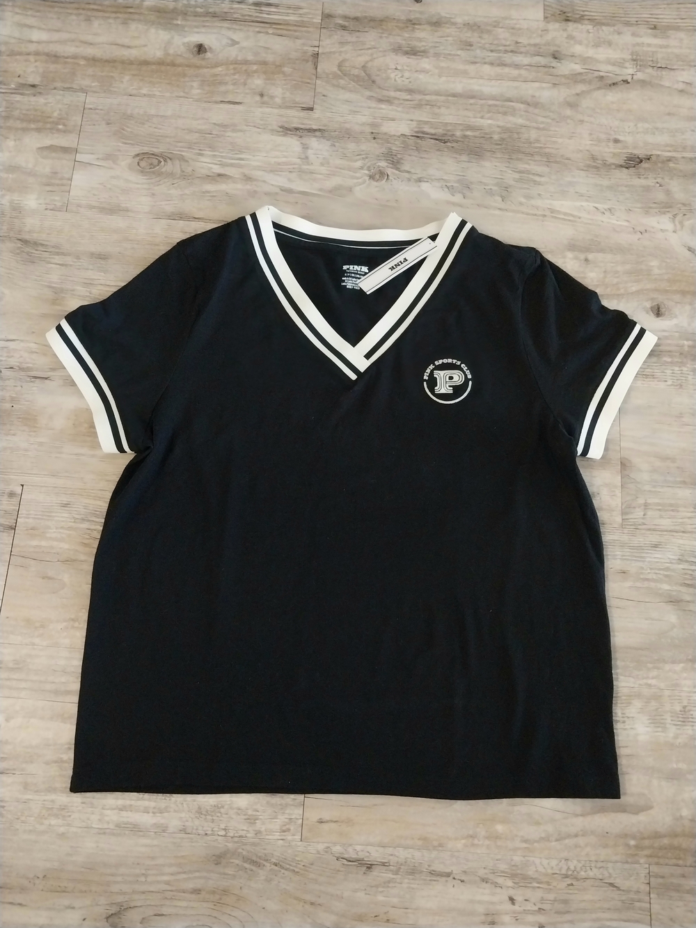 Victoria's Secret Black and White V-Neck Tee